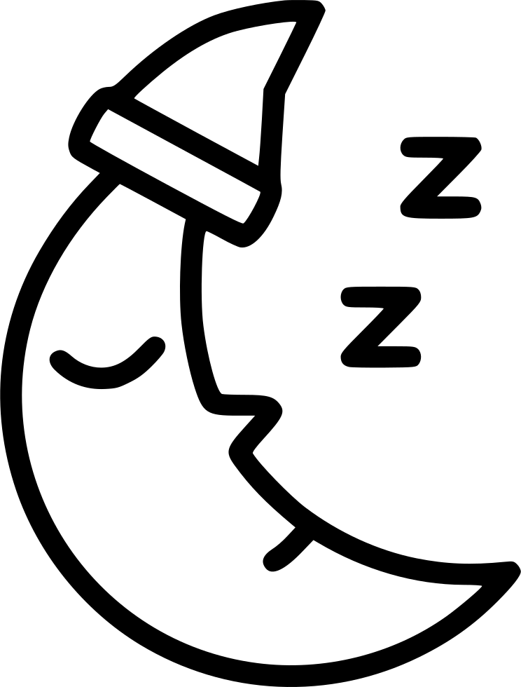 Night Sleepy Time Moon Svg Png Icon - Icon Sleepy (744x980)