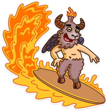 Стикер Хитрый Бафомет - Cat-like (360x360)