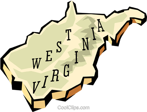 West Virginia State Map Royalty Free Vector Clip Art - Geography (480x391)
