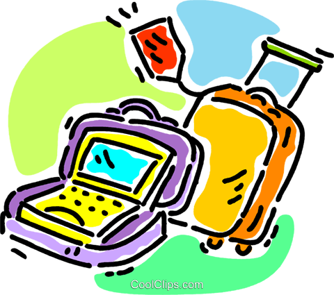 Luggage And A Notebook Computer Royalty Free Vector - Luggage And A Notebook Computer Royalty Free Vector (480x425)
