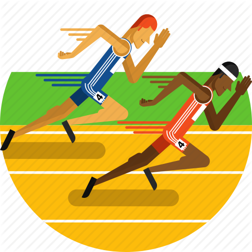 Vector Transparent Athlete Clipart Track Lane - Sports Track Icon (512x512)