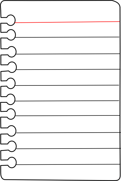 Clip Art Lined Paper Clipart - Clipart Of Notebook Border (396x591)