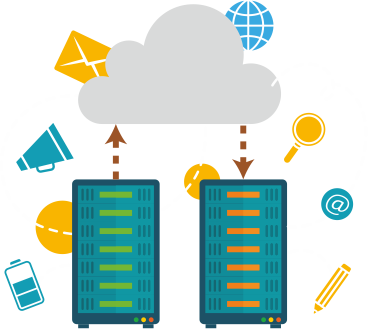 Image Of Two Computers Connected By A Cloud - Image Of Two Computers Connected By A Cloud (368x329)