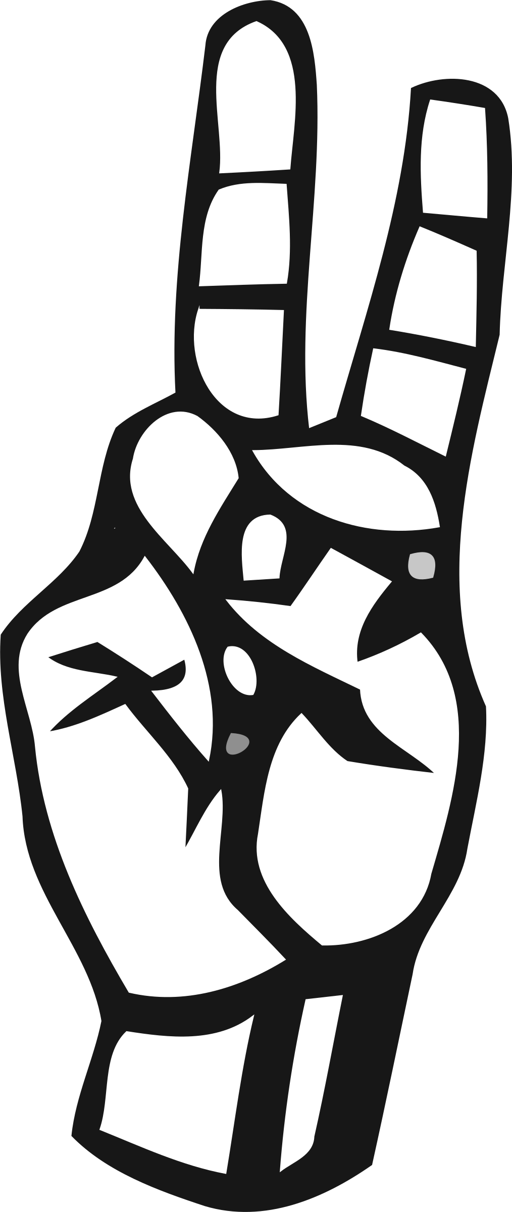 Big Image - Sign Language Letter V (1014x2400)