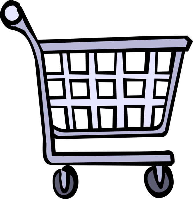 Shopping Cart Royalty Free Vector Clip Art Illustration - Supermarket (676x700)