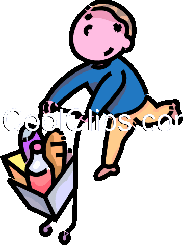 Boy With A Shopping Cart Royalty Free Vector Clip Art - Boy With A Shopping Cart Royalty Free Vector Clip Art (359x480)