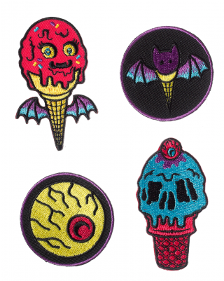 Sourpuss Ice Creep Cones Lil Punker Patch Set - Cartoon (400x400)