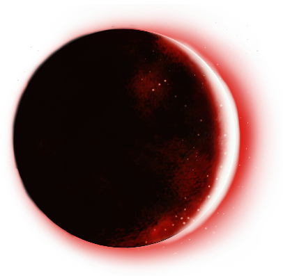 Bloodred Black Lunar Planet Sticker - Circle (640x632)