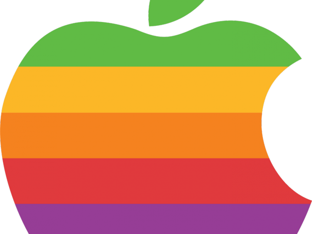 Macbook Clipart Cumputer - Apple Logo Rainbow Png (640x480)