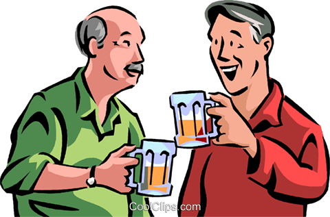 Confused Clipart 6739 - Elderly Drinking Alcohol Clipart (480x317)