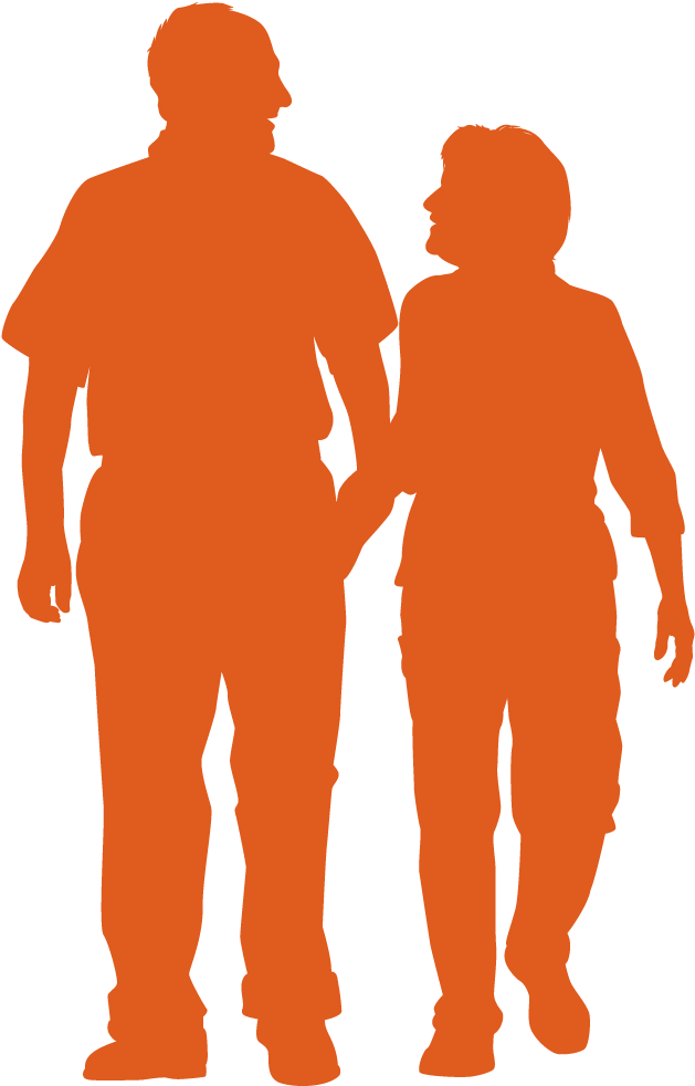 Graphic Free Elderly Couple Clipart - Silhouette Older Couple (991x991)