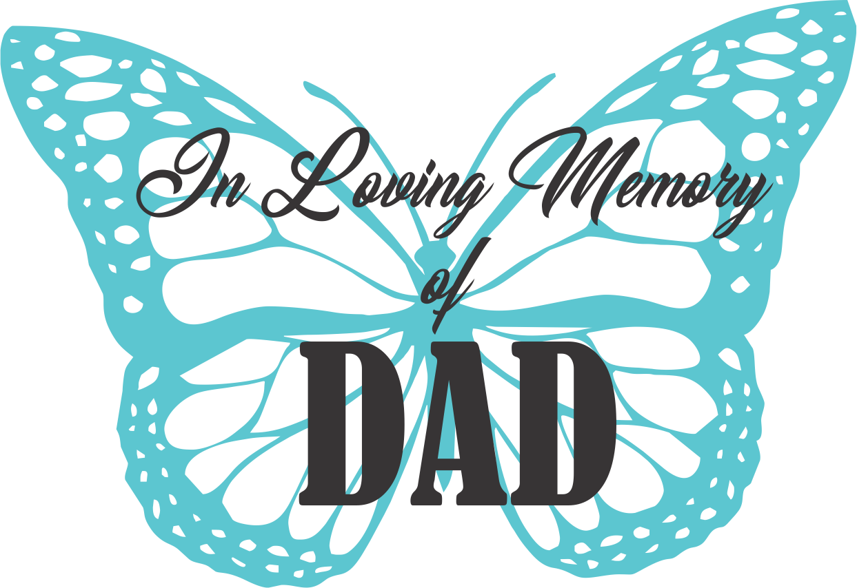 In Loving Memory Dad Blue - Butterfly Vector Black And White (1243x854)