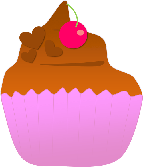 Clip Black And White Download Cupcake Chocolate Ice - Cupcake (500x583)