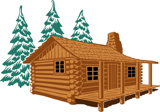 Hut Clipart Clip Art - Cabin In The Woods Clipart (555x390)