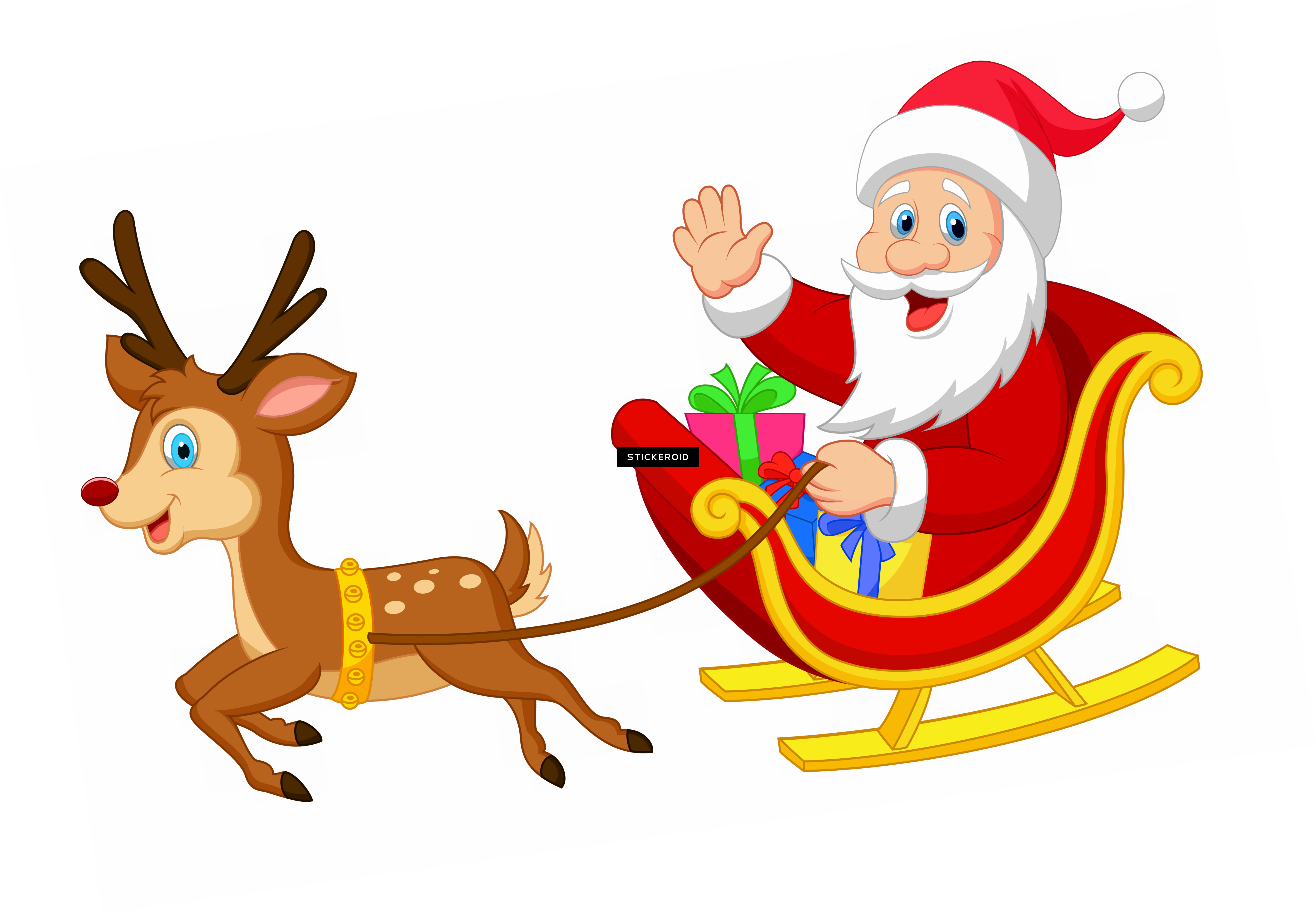 Santa Sleigh Holidays - Transparent Santa Claus Clipart (5813x4036)