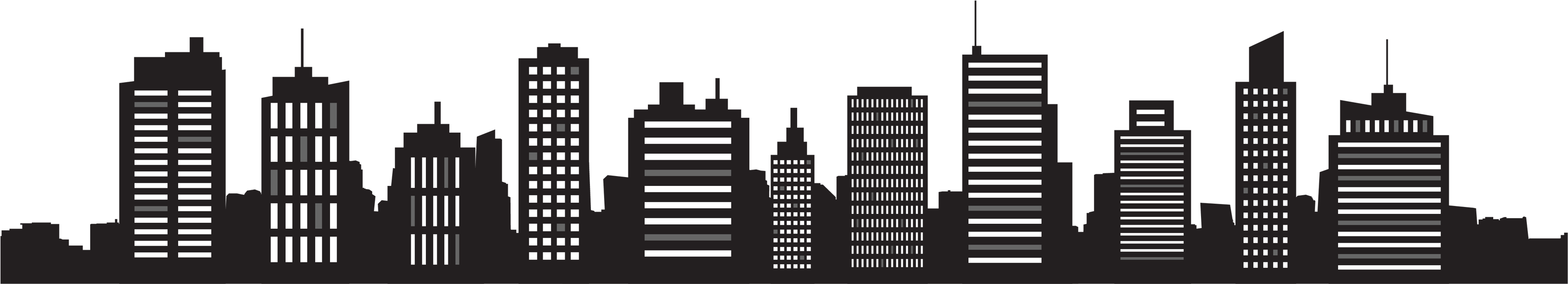 Banner Transparent Library Silhouette At Getdrawings - Vector Cityscapes (3402x3402)