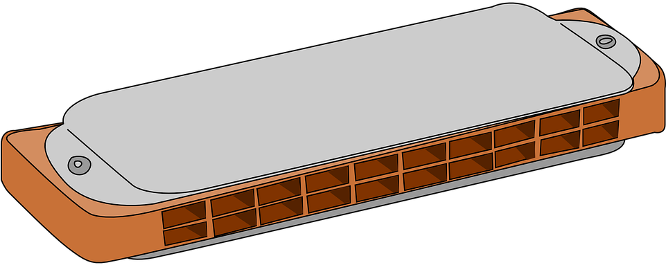 Instrument Clipart Harp - Harmonica Clipart Png (960x480)