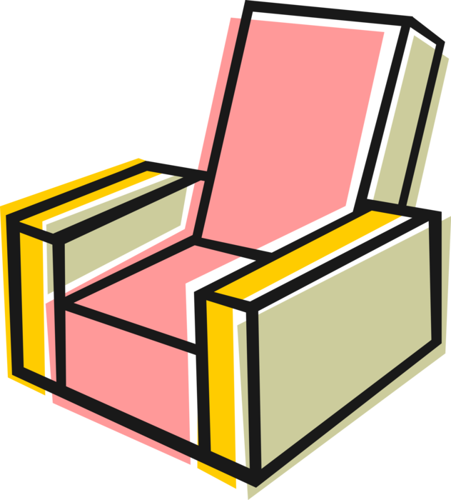 Living Room Chair Royalty Free Vector Clip Art Illustration - Clip Art (632x700)