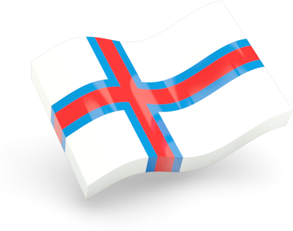 Clip Art Illustration Of Flag Of Faroe Islands With - Flag (640x480)