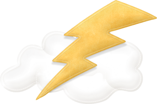 Lightening Bolt With Clouds Hero Poster, School Clipart, - Clip Art (500x333)