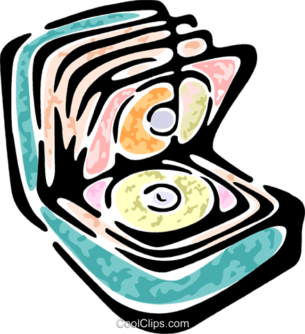 Cd's In A Storage Case Royalty Free Vector Clip Art - Cd's In A Storage Case Royalty Free Vector Clip Art (439x480)