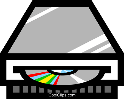Symbol Of A Cd-rom Player Royalty Free Vector Clip - Uses Of Optical Storage Devices (480x383)