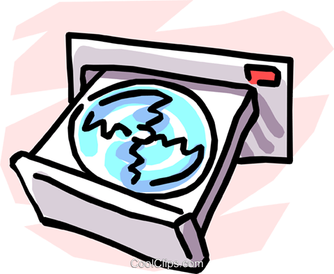 Cd-rom Drive Royalty Free Vector Clip Art Illustration - Lector De Cd Dibujo (480x394)