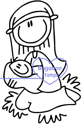 Picture Freeuse Download Akv Mary And Child Stick Figures - Drawing (288x456)