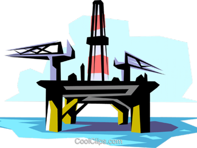 Oil Rig Clipart - Offshore Drilling Rig Cartoon (640x480)