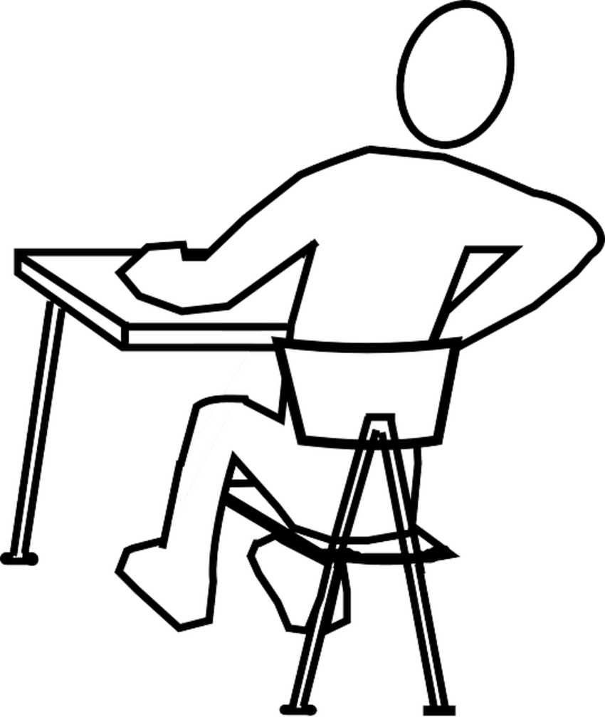 Vector Free Stock What Are The Common Causes Of Back - Draw A Person Sitting (850x1007)