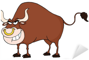 Mascot Cartoon Character Sticker - Bull Crap Gif (400x400)