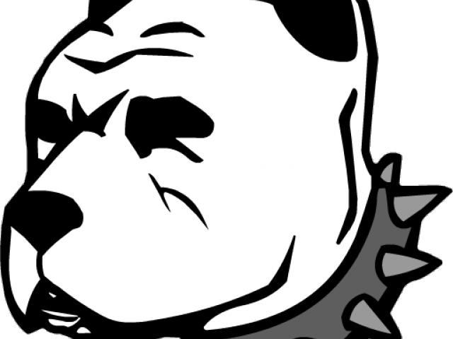 Pit Bull Clipart Transparent - Black And White Pitbull Face Png (640x480)