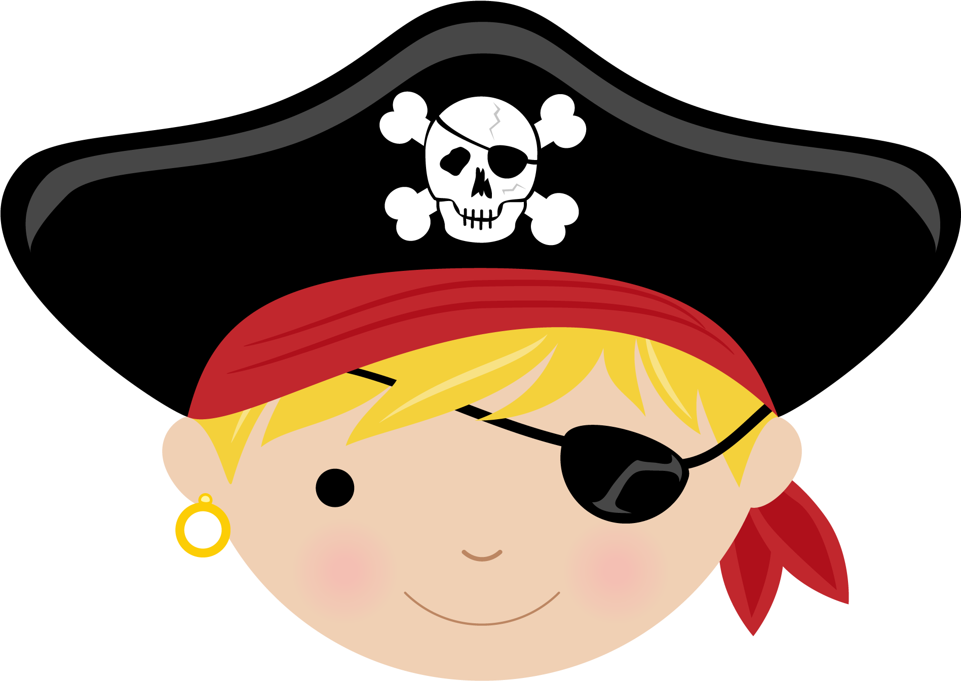 Pirate Melamine Plate - Child Pirate Face Clip Art (1950x1950)