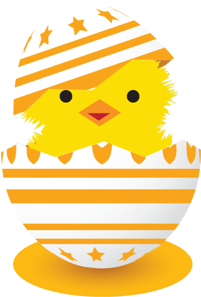Clip Art Clear Animals - Joyeuses Pâques Poussin Banderole Personnalisée - 300 (400x592)