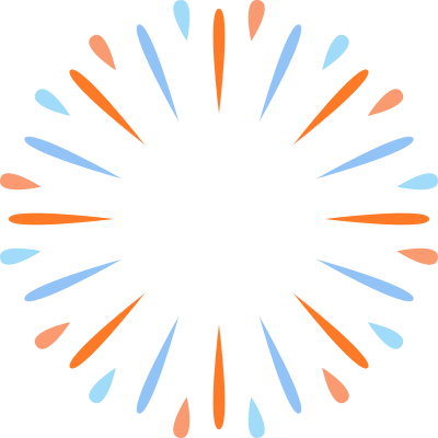 Clipart Fireworks Orange - Blue And Orange Cliparts Fireworks (400x400)