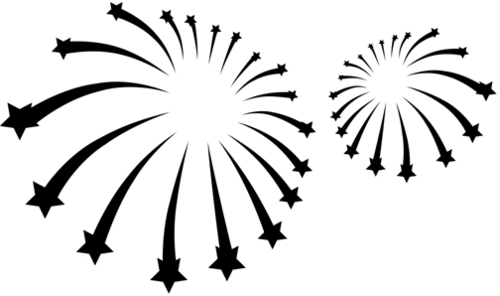 Png Black And White Fireworks Black And White Clipart - Black And White Fireworks Png (500x296)