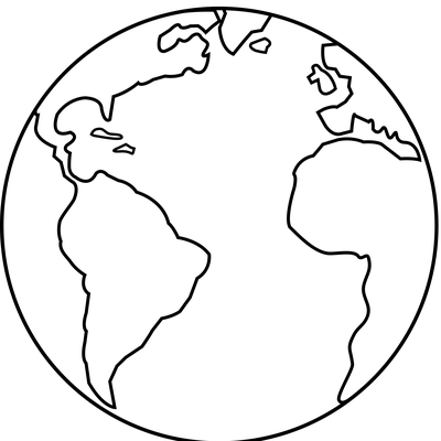 Country Outlines - Planet Earth Black And White (400x400)