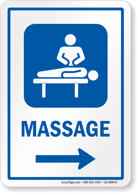 Massage Right Arrow Hospital Sign - Housekeeping Sign (568x800)