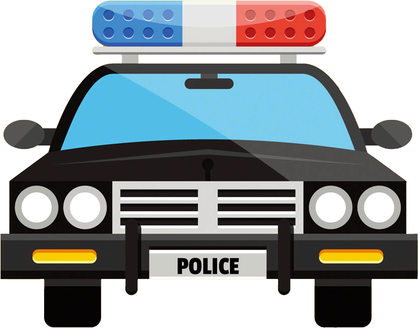 Police Car Clip Art - Transparent Cartoon Police Car (1000x1000)