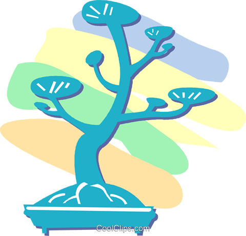 Bonsai Tree Royalty Free Vector Clip Art Illustration - Bonsai Tree Royalty Free Vector Clip Art Illustration (480x460)