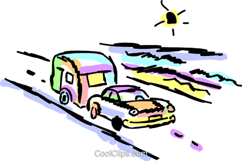 Family Car Towing A Camper Royalty Free Vector Clip - Family Car Towing A Camper Royalty Free Vector Clip (480x319)