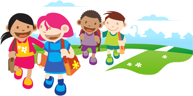 Daycare Clipart Transparent - Kids Go To School (650x336)