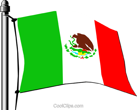 Mexican Flag Clipart Mexico Flag Royalty Free Vector - Flag (480x385)