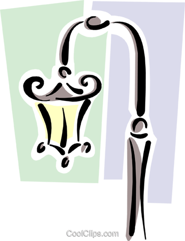 Lamp Post Royalty Free Vector Clip Art Illustration - Lamp Post Clip Art (369x480)