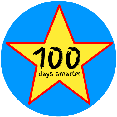 Clip Art 100 Days Smarter Free Printable Sticker For - Icon (375x375)