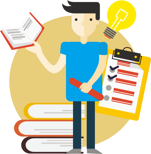 Author Clipart Focused Student - Case Study Vector (500x511)