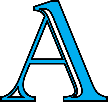 Aqua Design Uppercase Letters - Letter A With Design (441x415)