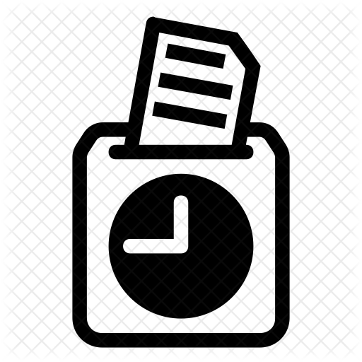 Clip Art Black And White Download Timeout Icon Business - Time Card Timesheet Icon (512x512)