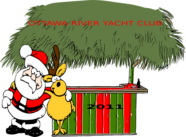 Funny Santa And Reindeer Round Ornament (600x444)