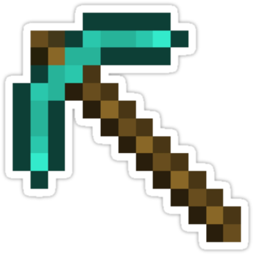 Minecraft Diamond Pickaxe By Legitbit - Pico De Diamante De Minecraft (375x360)
